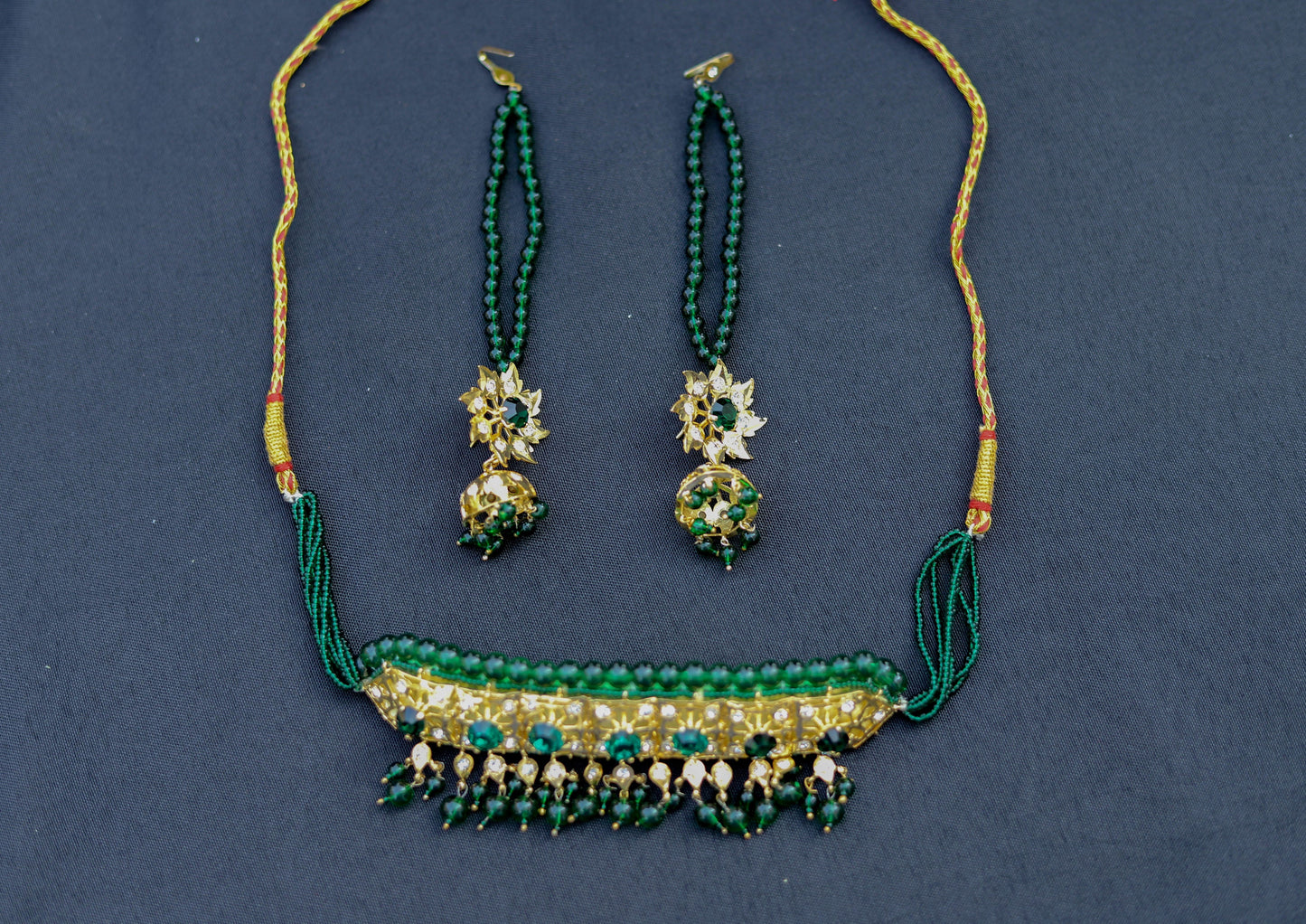 Small Green Choker Style Jadavi Lacha