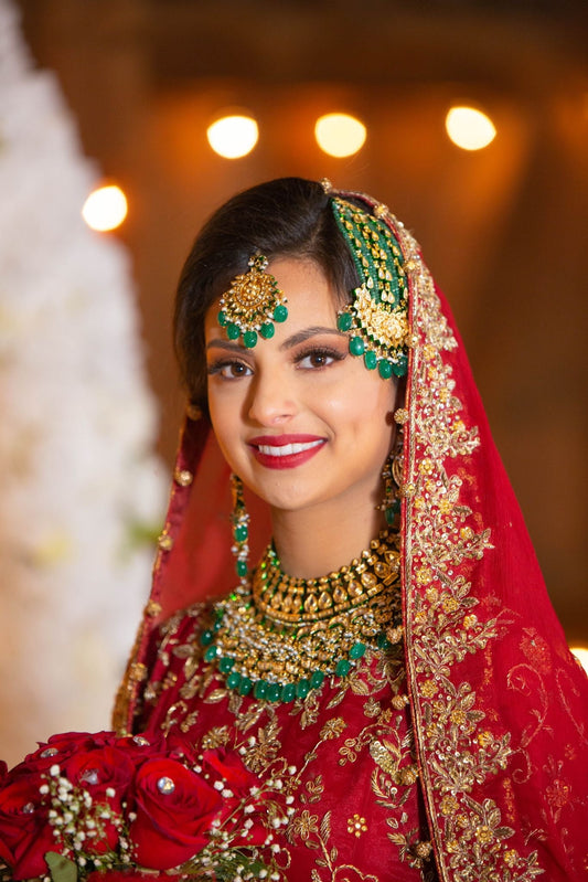 Menakari Jaipur Kundan Necklace Earrings Tikka Jhoomar