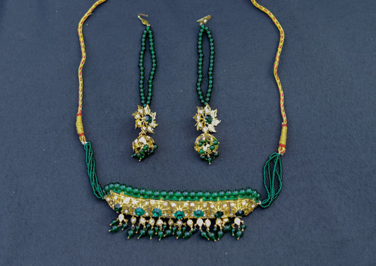 Small Green Choker Style Jadavi Lacha