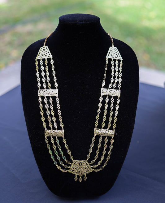 Long Necklace Des: Chandan haar gold platted