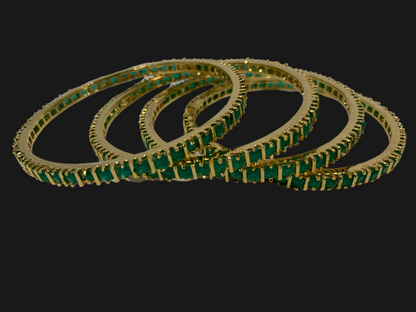Emerald Green Semi Precious with Gold Polish